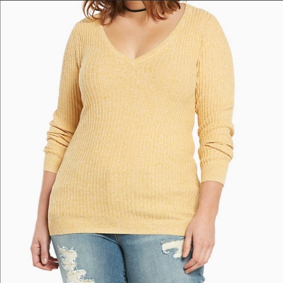 torrid Sweaters - torrid yellow ribbed sweater 4